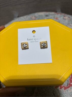 NWOT Kate Spade Two-Tone Turnlock Stud Earrings
